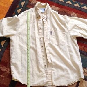🍂 Columbia Sportswear Beige Button Coed Shirt UniSex SZ LG